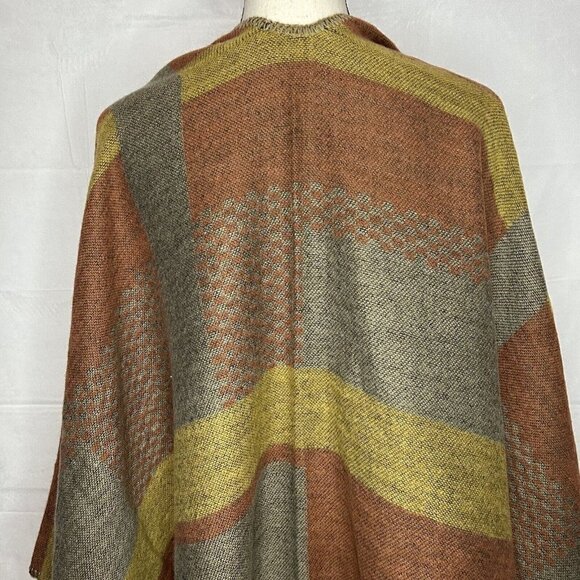 NWOT Kollie More Multi-Color Sweater Poncho One-Size - Picture 5 of 6